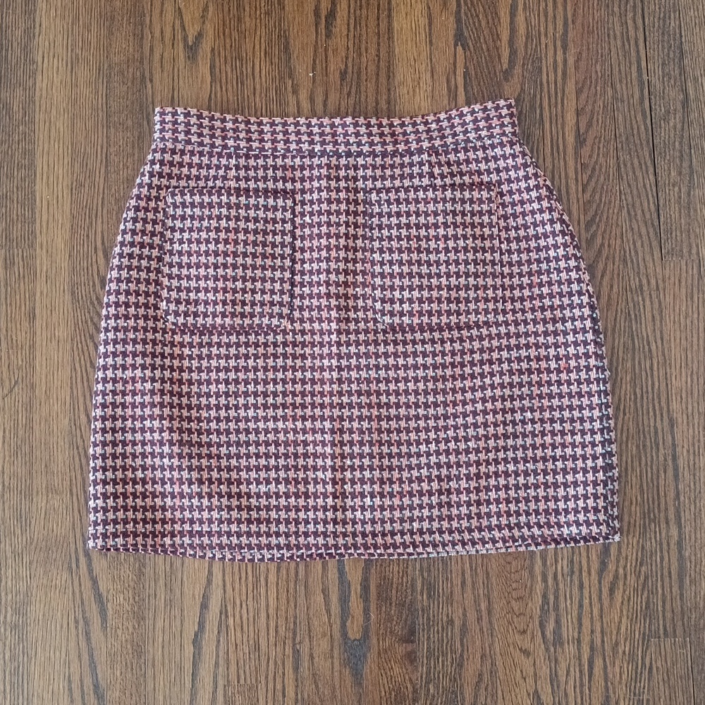 Mod Cloth Houndstooth Mini Skirt - SIZE 10